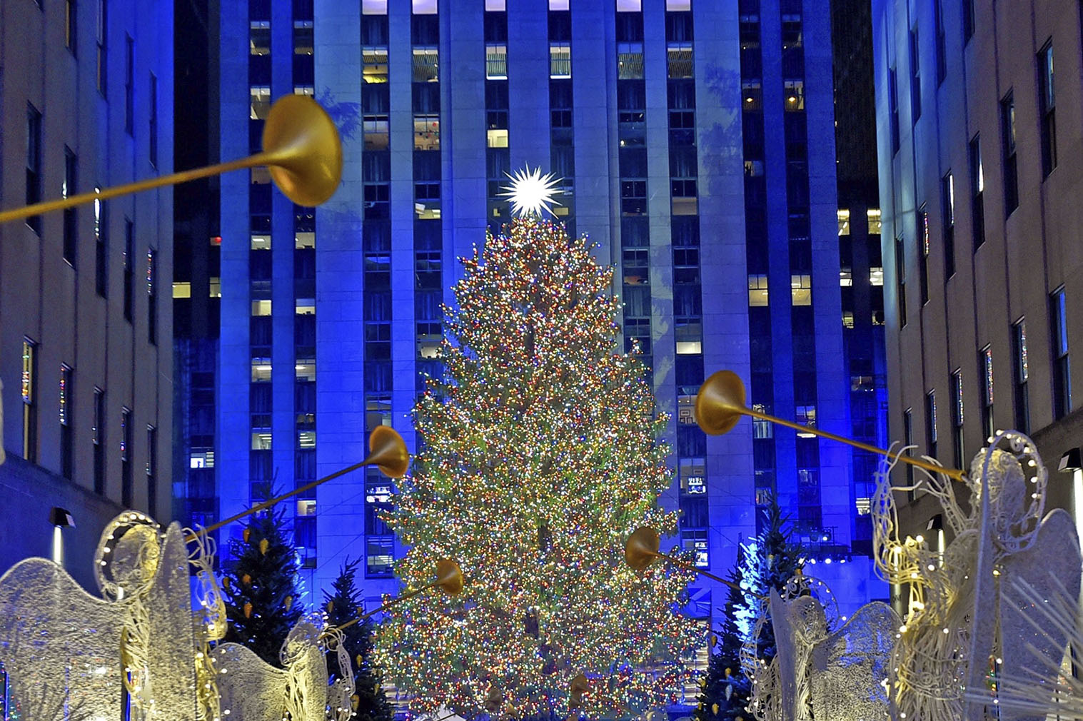 Rockefeller Center durante o Natal e inverno